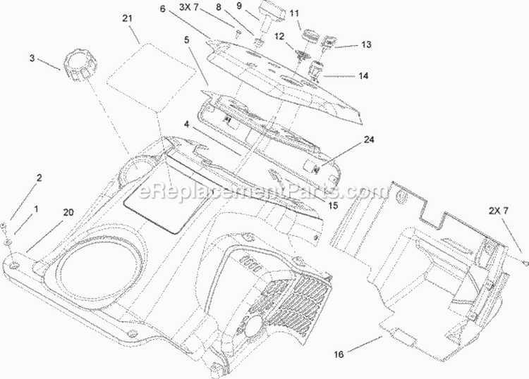Shroud And Control Panel Assembly Diagram and Parts List for 33006 270000001-270999999 - 2007 Lawn Boy Snow Blower